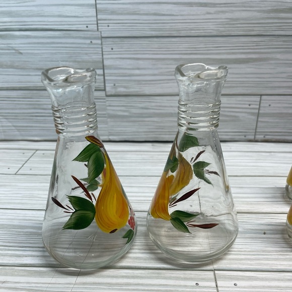 Hazel Atlas Oil & Vinegar Cruet & Sat & Pepper Shaker Set 1960’s - Picture 10 of 13